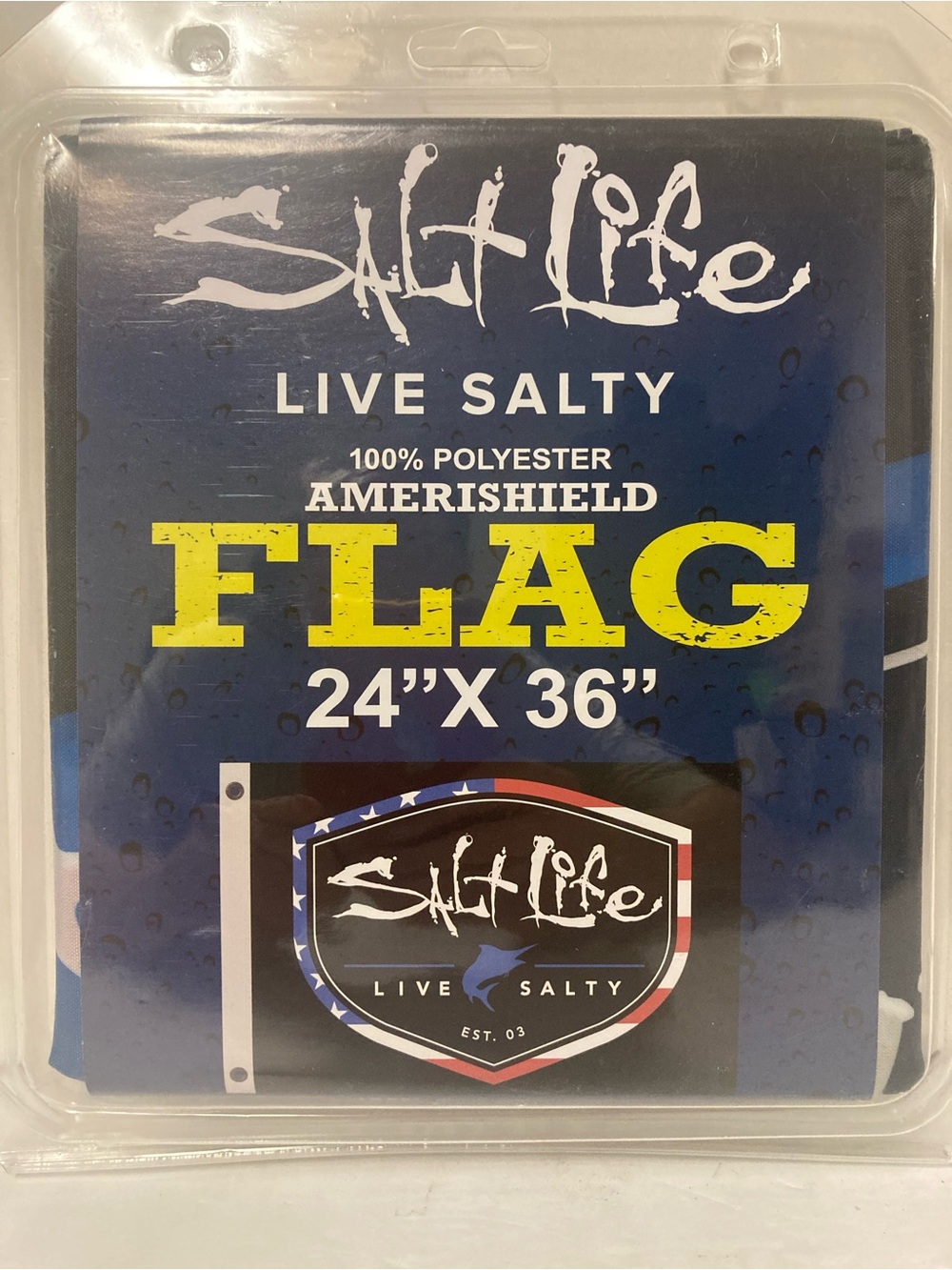 Salt Life AmeriShield Flag - 100% Polyester  SLBT2007 Black 24" x 36" New